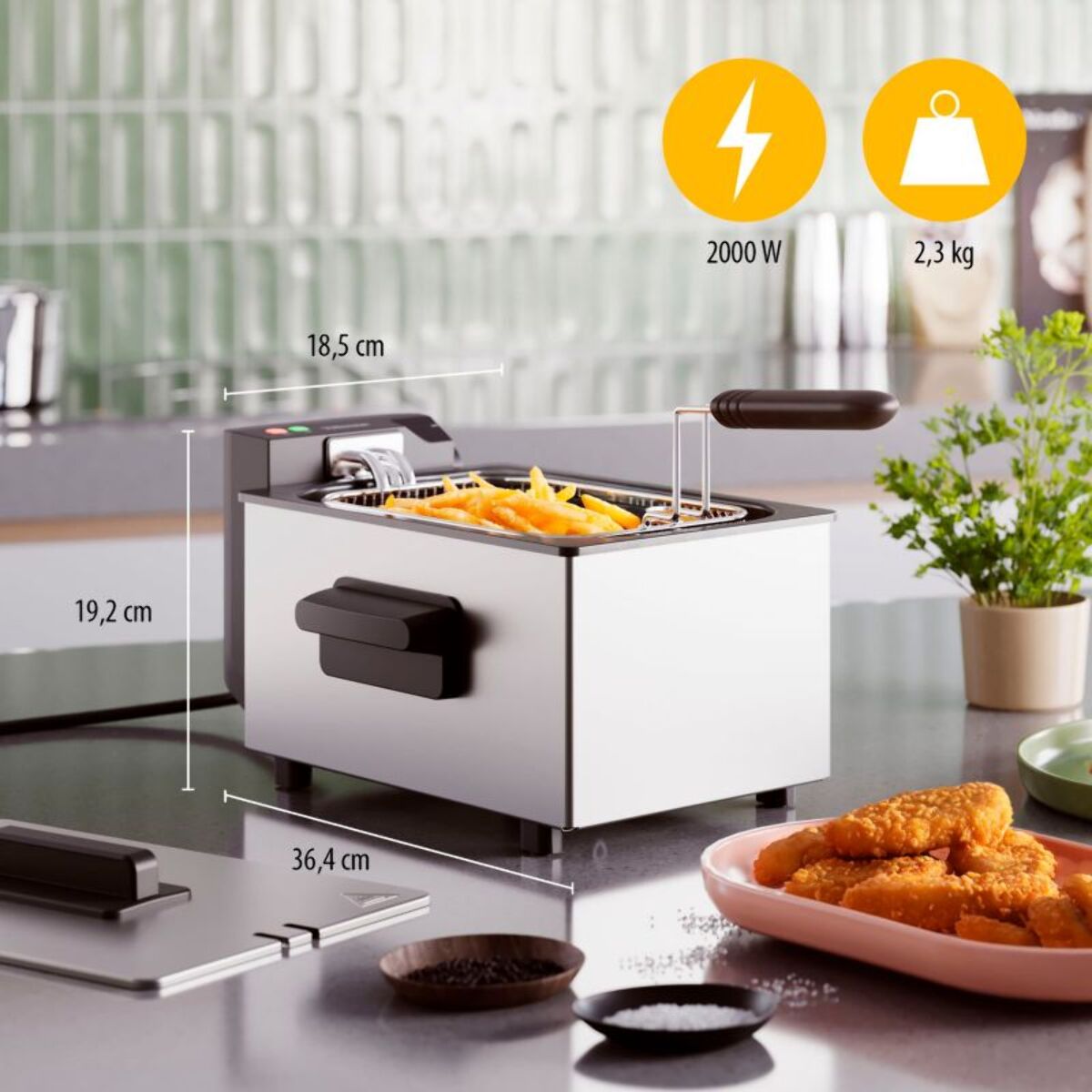 Friteuse TRISTAR 3L revetement acier inox