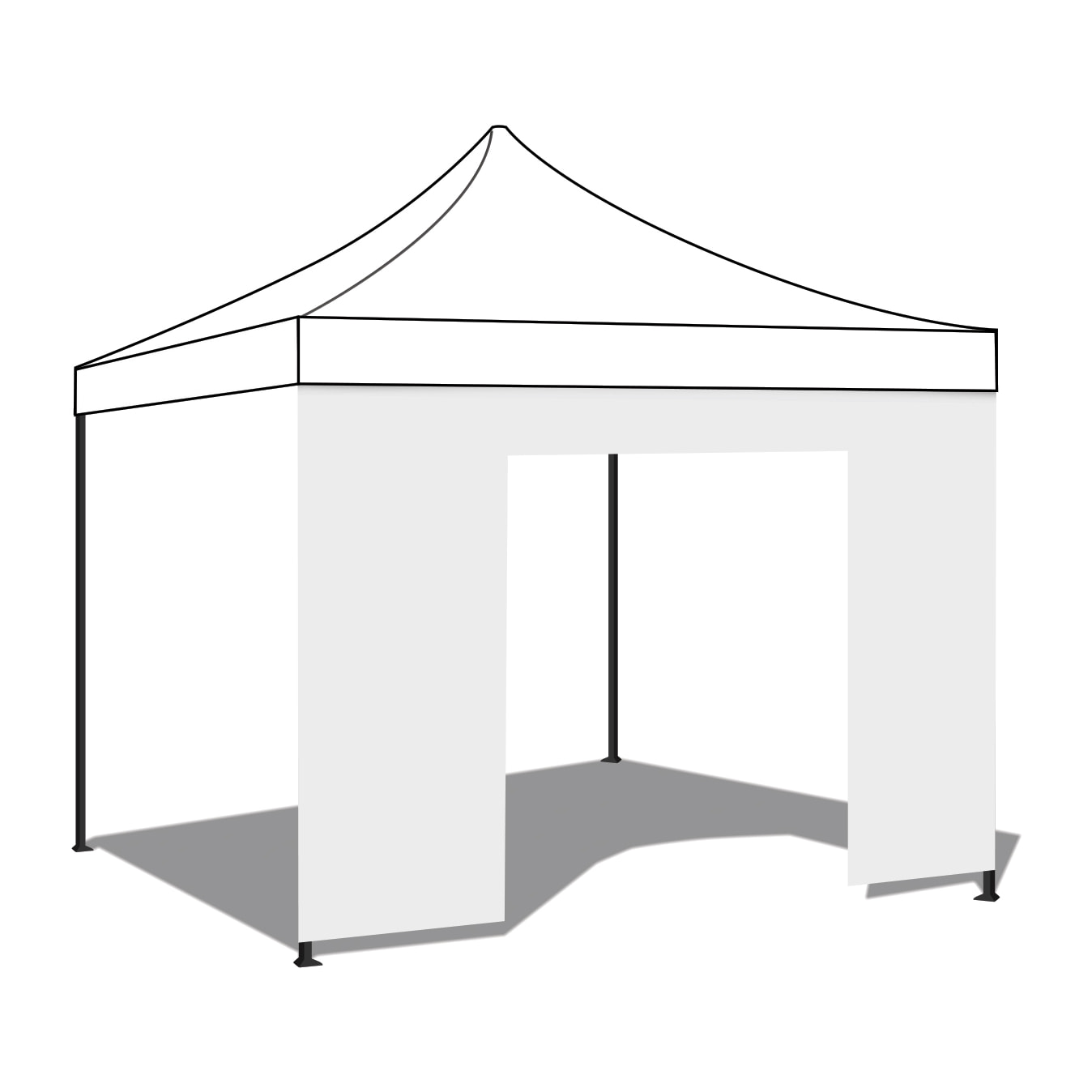 Telo porta per gazebo da giardino. Telo di ricambio in PVC con velcro. Colore Bianco 300X200H cm