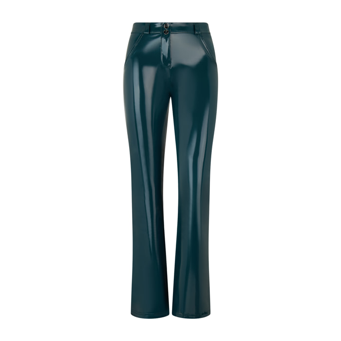 Pantaloni WR.UP® vita regular a zampa in tessuto latex