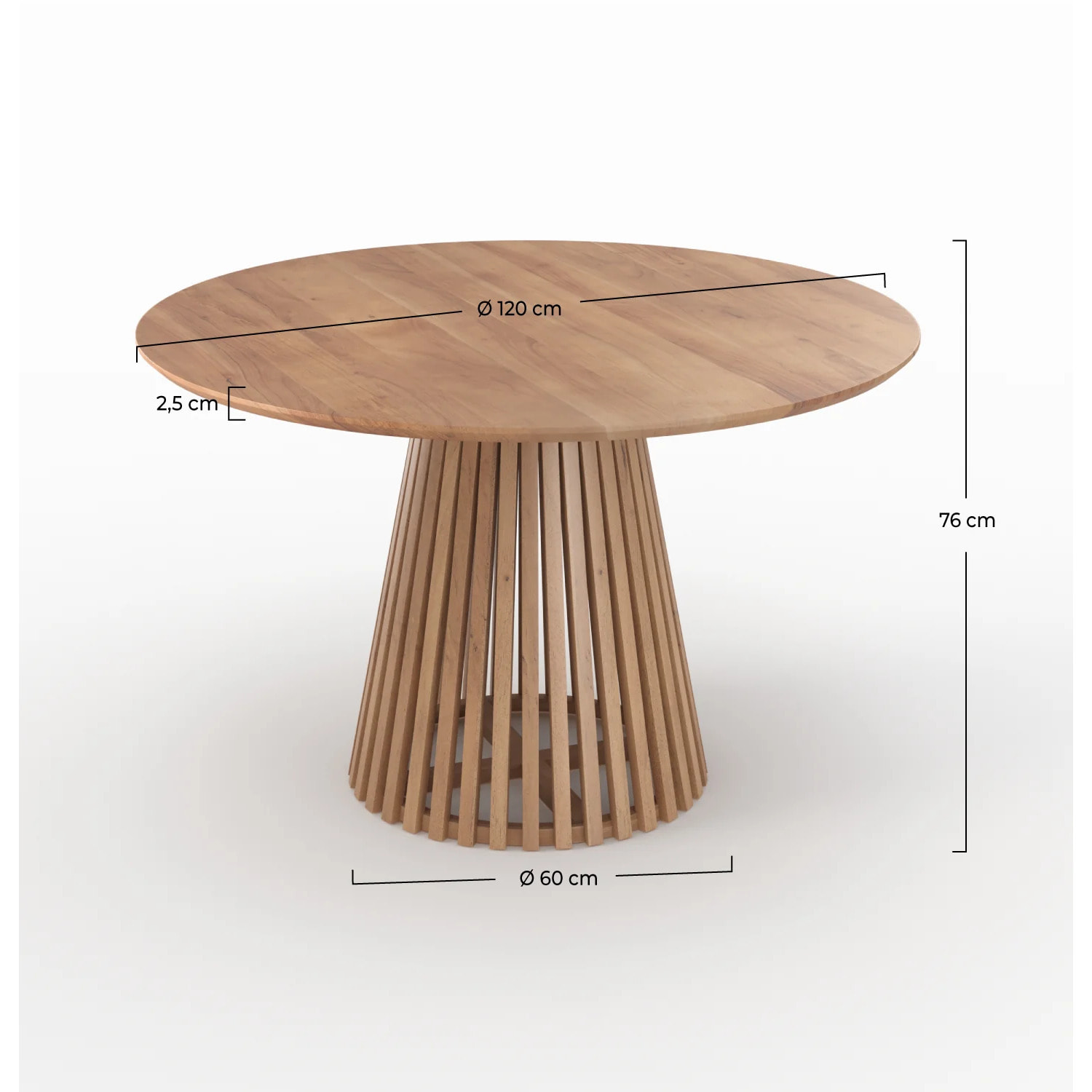 Table ronde en bois d'acacia 4 personnes - Képès