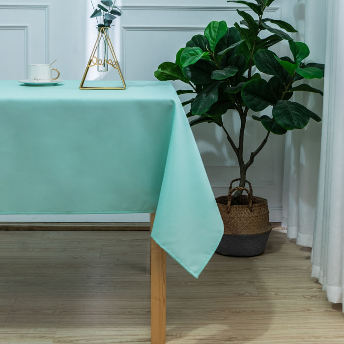 Nappe rectangulaire enduite et anti tache - Vert menthe