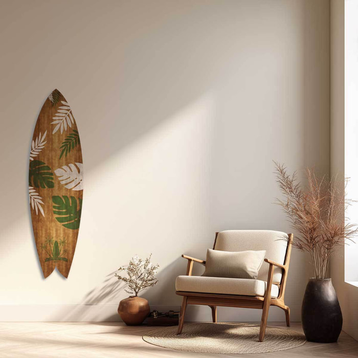 Planche de surf décorative Sunset Palm Tableau alu Dibond