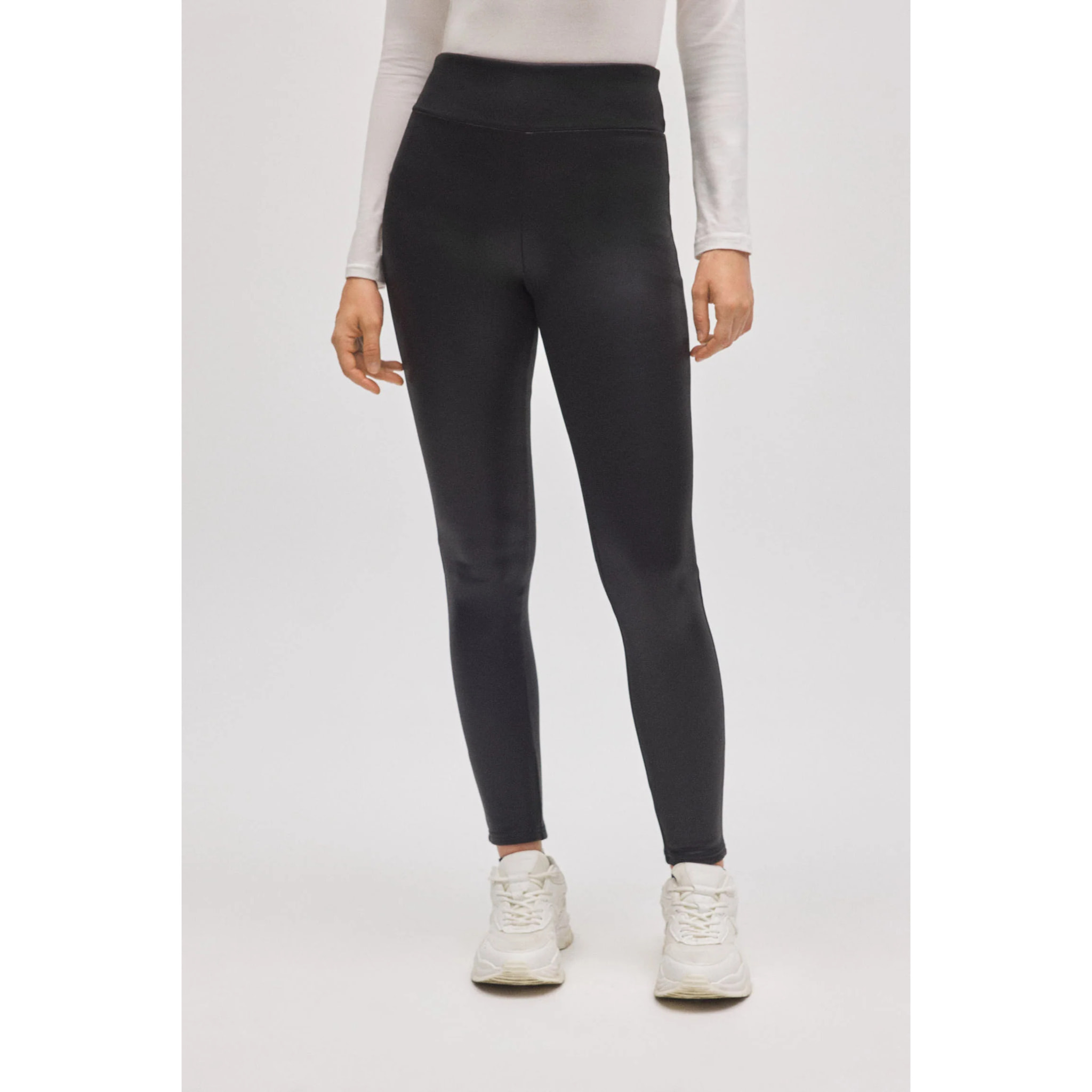 Leggings termici effetto pelle nera