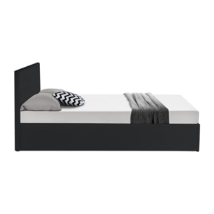 Lit coffre Hanna 140x190cm simili cuir noir
