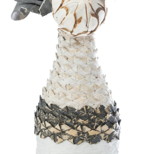Composition florale artificielle vase osier H50cm