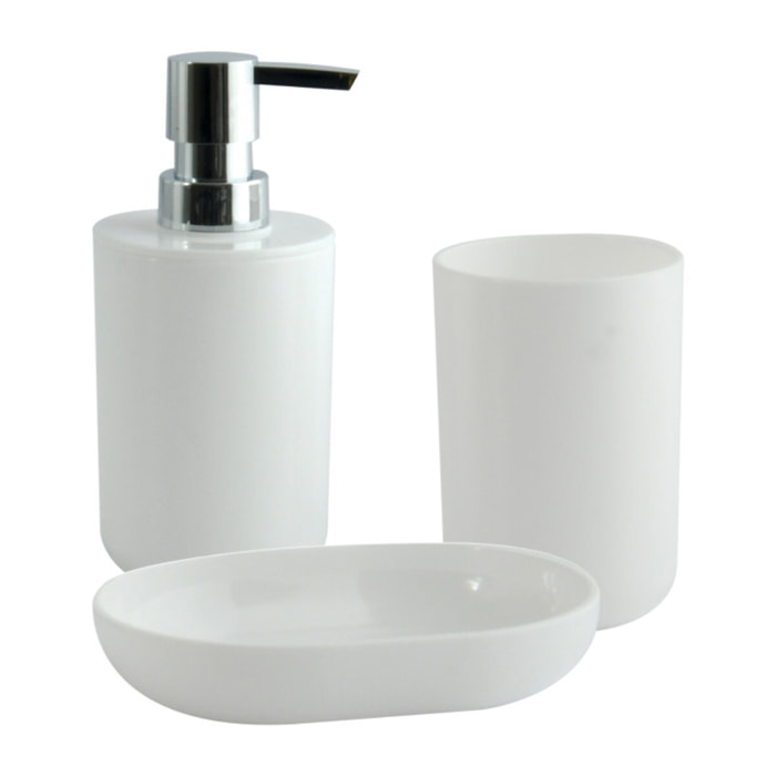 Lot de 3 accessoires de salle de bain INAGUA Blanc MSV
