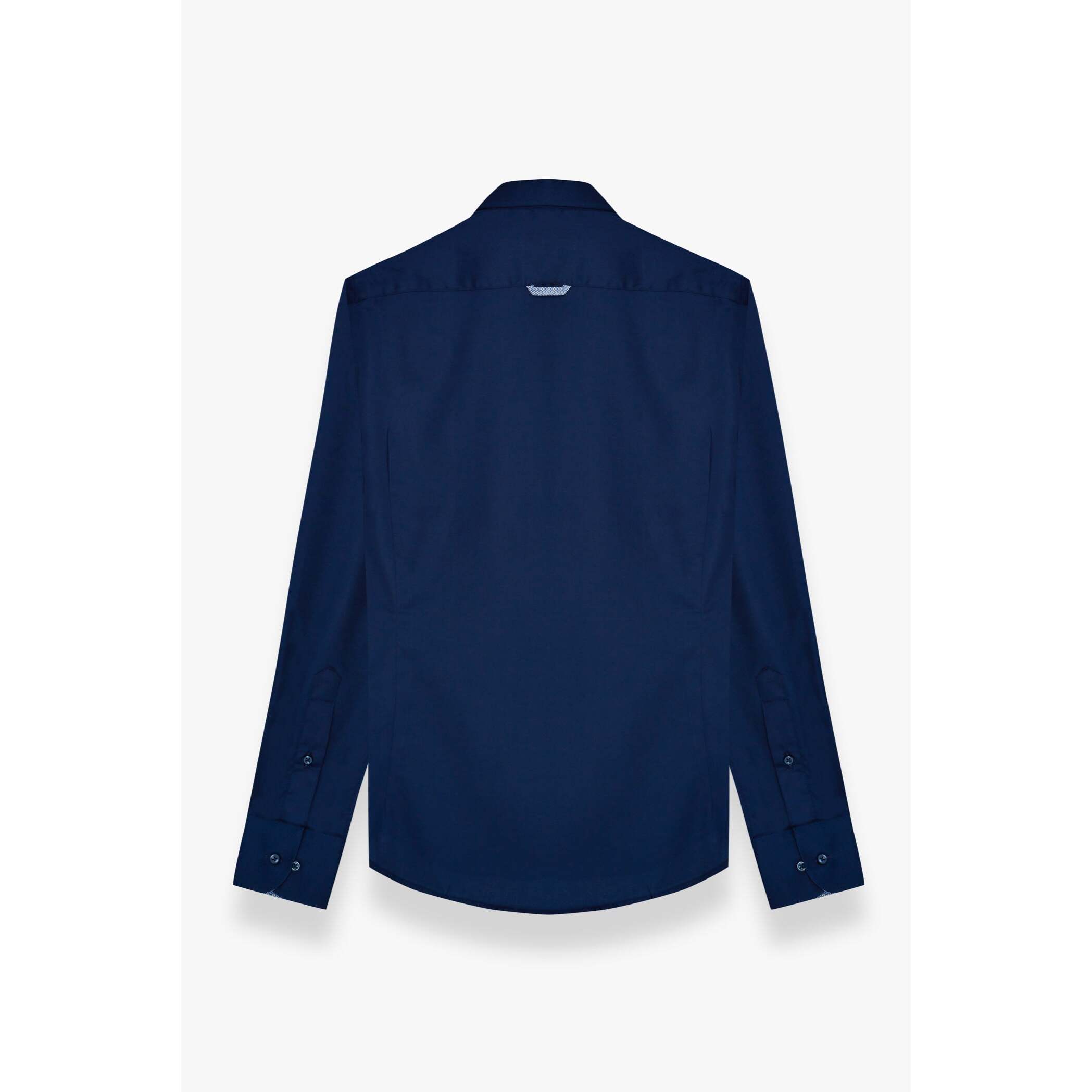 camicia uomo 1 bottone button down slim Satin Unito Blu