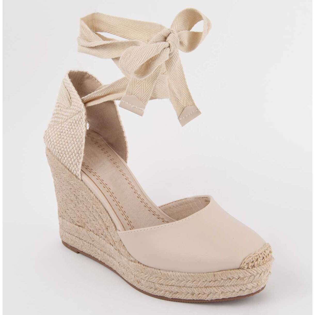 Alpargata De Cuña - Beige - Altura: 10 Cm