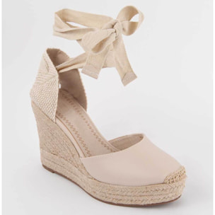 Alpargata De Cuña - Beige - Altura: 10 Cm