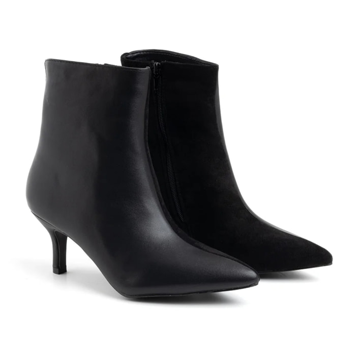 Tronchetto a punta con cucitura frontale - NERO