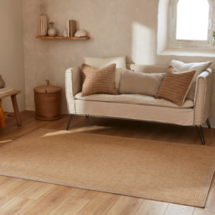 Tapis naturel motif jaune