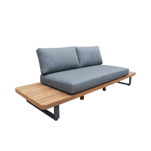 Banquette de jardin bois d'acacia et aluminium 2 places ACALIA LATIKA