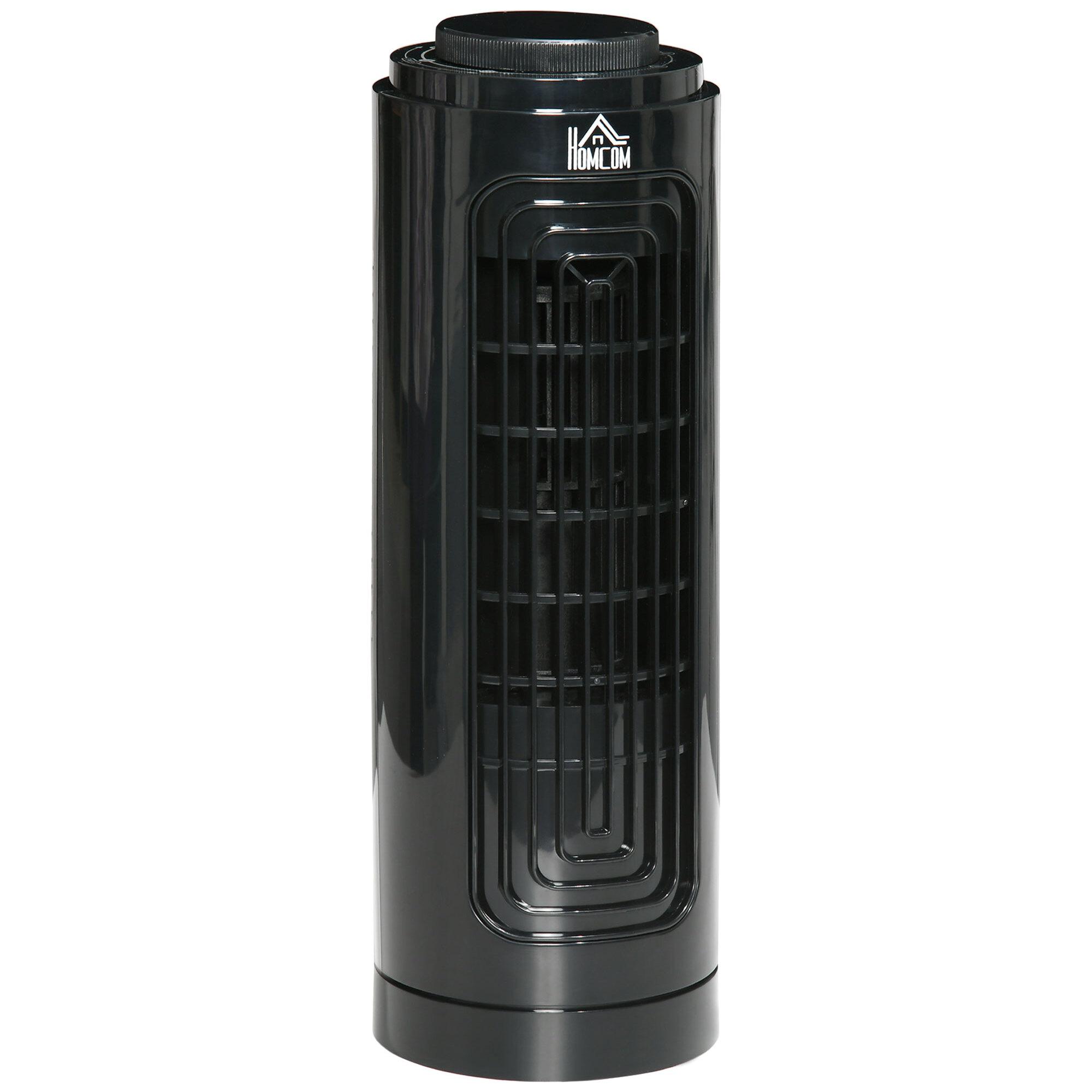 Ventilateur colonne oscillant 20 W silencieux - ventilateur de table bureau - 3 vitesses - noir