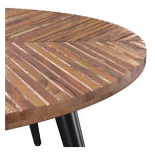 Table basse ronde en bois d'acacia D80 cm - Ella