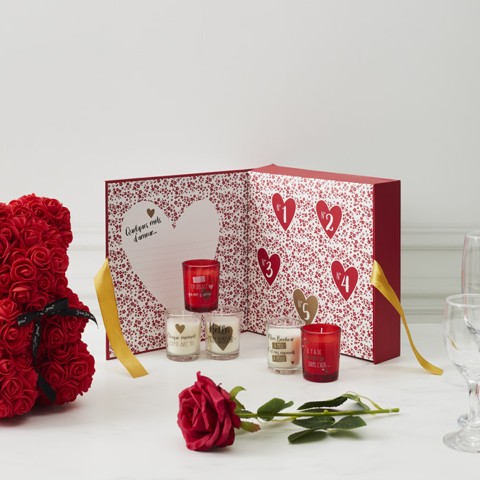Bougie Parfumee X5 Calendrier Amour