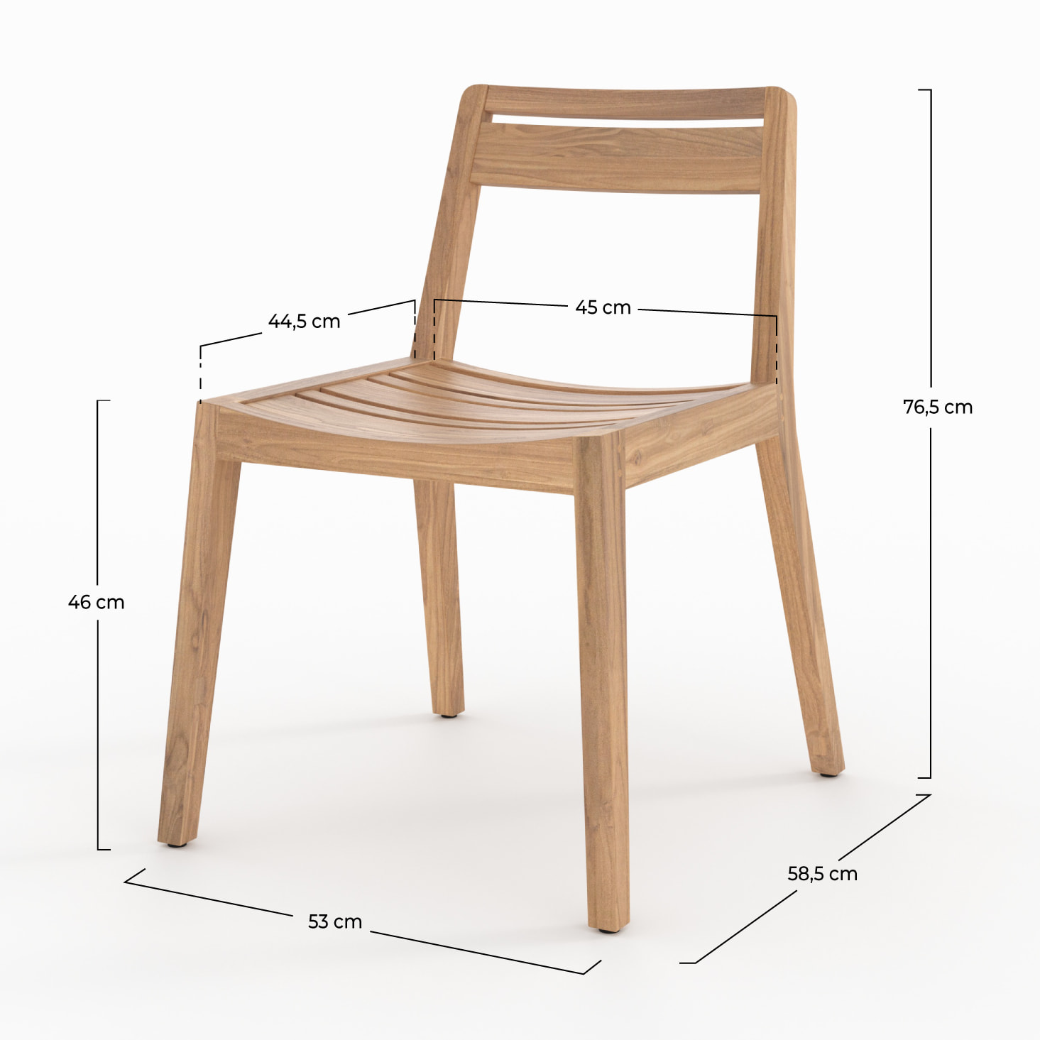 Lot de 2 chaises de jardin en bois de teck recyclé  - Zao