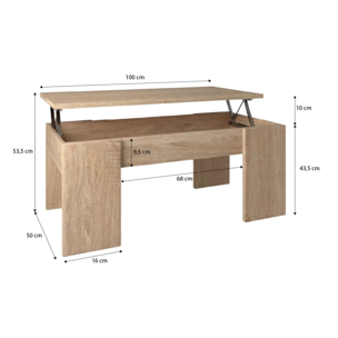 Mesa de centro elevable Vita Roble Canadian