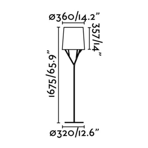 TREE Lampadaire noir 1L