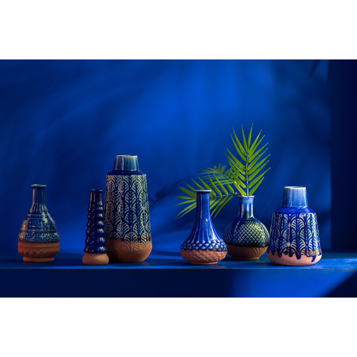 J-Line vase Leo Buoys - porcelaine - bleu - 17.5 cm hoog