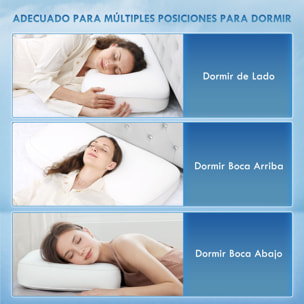 Almohada Viscoelástica 91x40 cm de Espuma Viscoelástica, Almohada Refrescante con Diseño Ergonómico, Funda Extraíble y Lavable, para Soporte de Cuello, Dormir de Lado y Boca Arriba