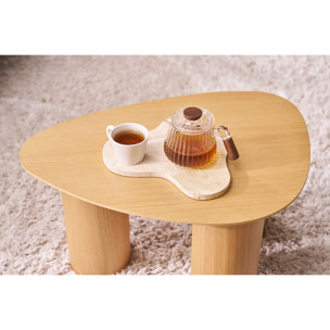 Tables basses gigognes design en bois clair (lot de 2) FOLEEN