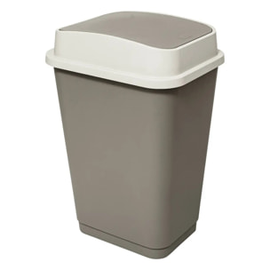 Poubelle 50L en plastique taupe