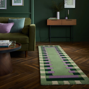 Tapis en laine de couloir KAI Vert