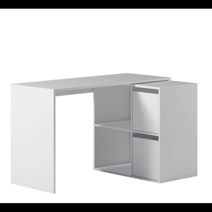 Scrivania Multiposizione Angolare O Dritta Reversibile Con 4 Ripiani Chiusi Vani A Giorno Ufficio Studio Casa Gaming Design 152 x 49 x 74 Cm Bianco