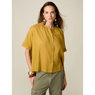 Oltre - Camicia in mussola di cotone - Giallo