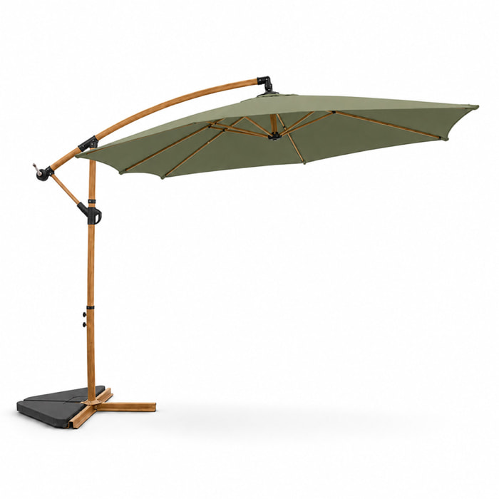 Parasol déporté octogonal  300 cm vert FREY
