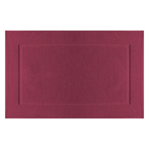 Tapis de bain pur coton 850 g/m² uni rose rouge Vitae pivoine