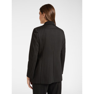 Elena Mirò - Blazer de tela de cuadros diplomáticos - Negro