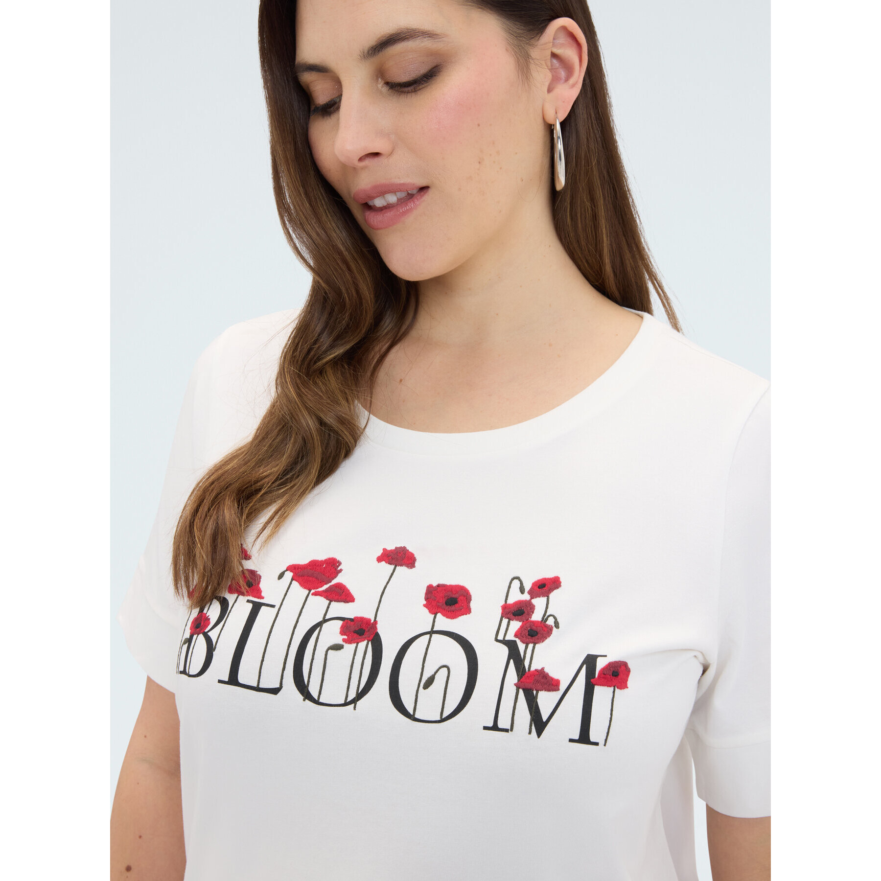 Fiorella Rubino - Camiseta de algodón con estampado BLOOM - Blanco