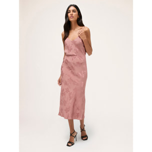 Motivi - Falda midi de raso jacquard - Rosa