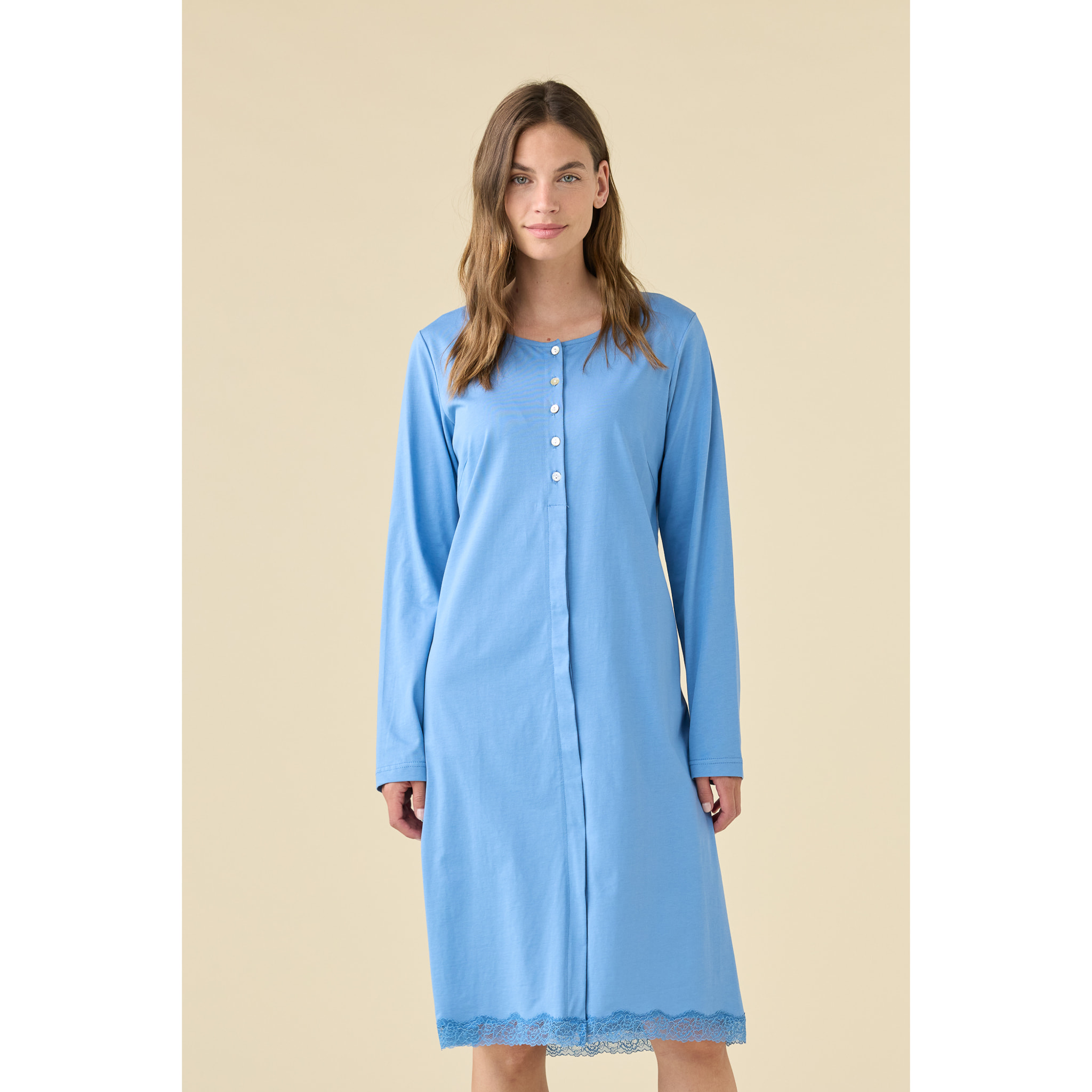 Camicia da notte donna estiva in cotone articolo essential. Noidinotte
