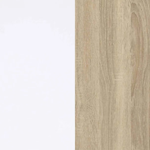 Mesa de escritorio con estantería en blanco artik y roble canadian 120x50 cm Cosmic Blanco Artik (Blanco Mate) - Roble Canadian