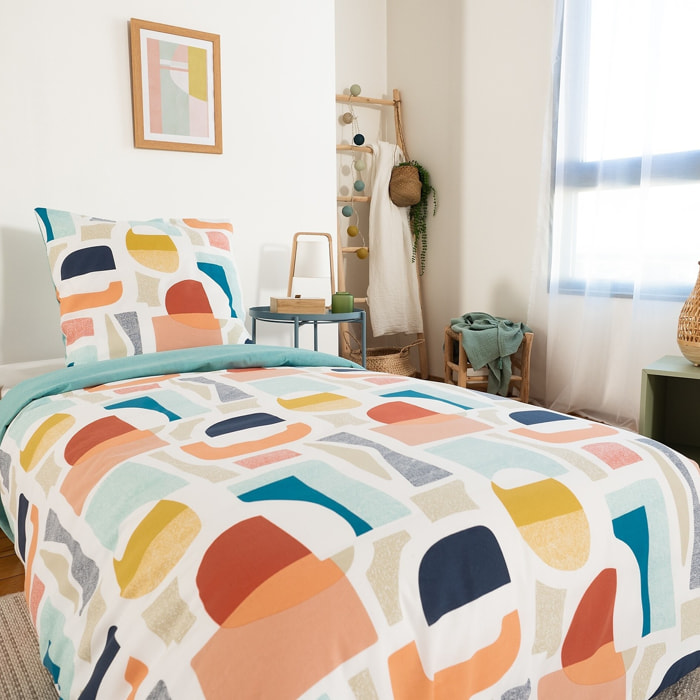 Parure housse de couette 3PCS en Polycoton 51 fils - COLORS