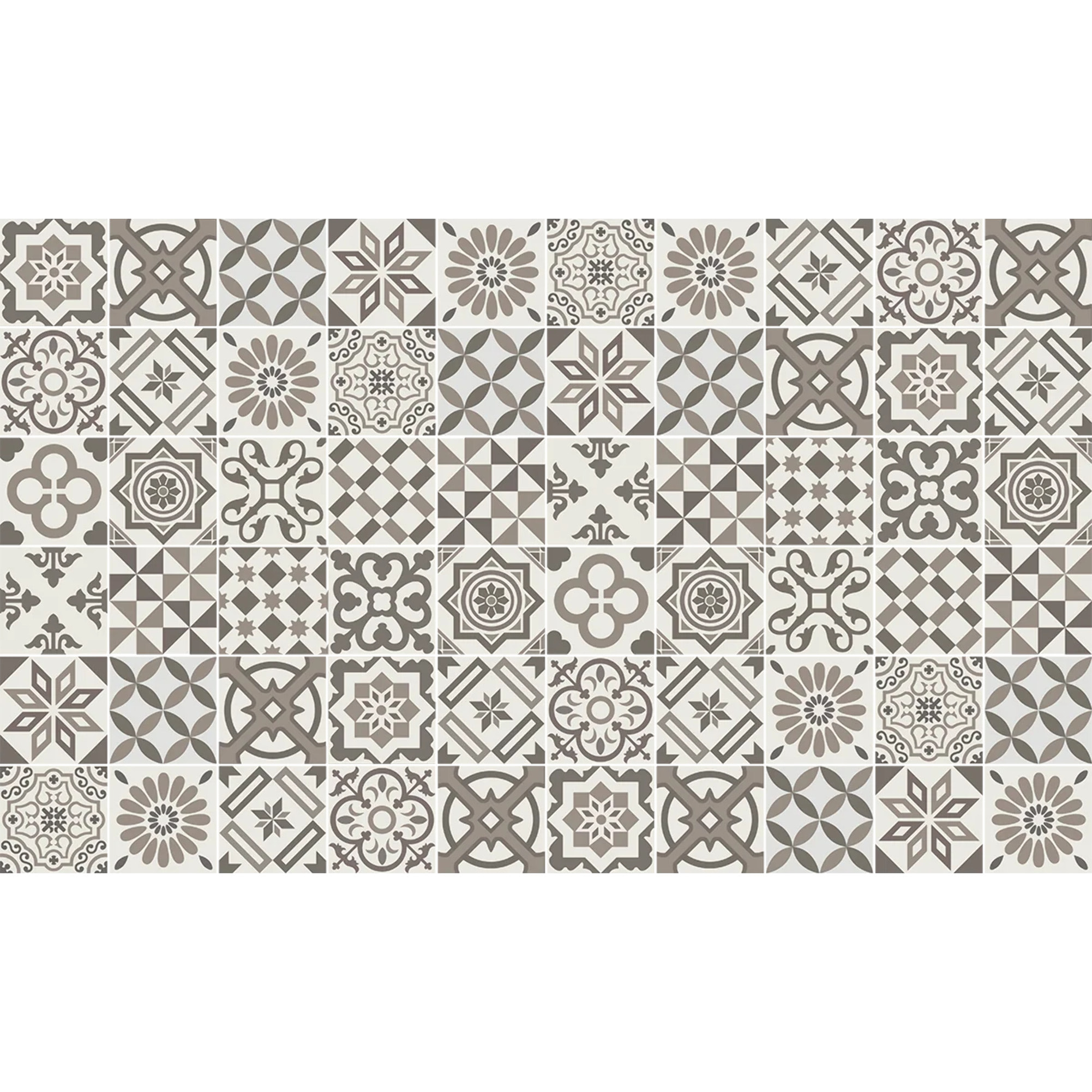 Sticker carrelage - Ambiance Sticker - 60 CARREAUX DE CIMENT MEUBLE AUTHENTIQUES NIHNA - 20x20cm