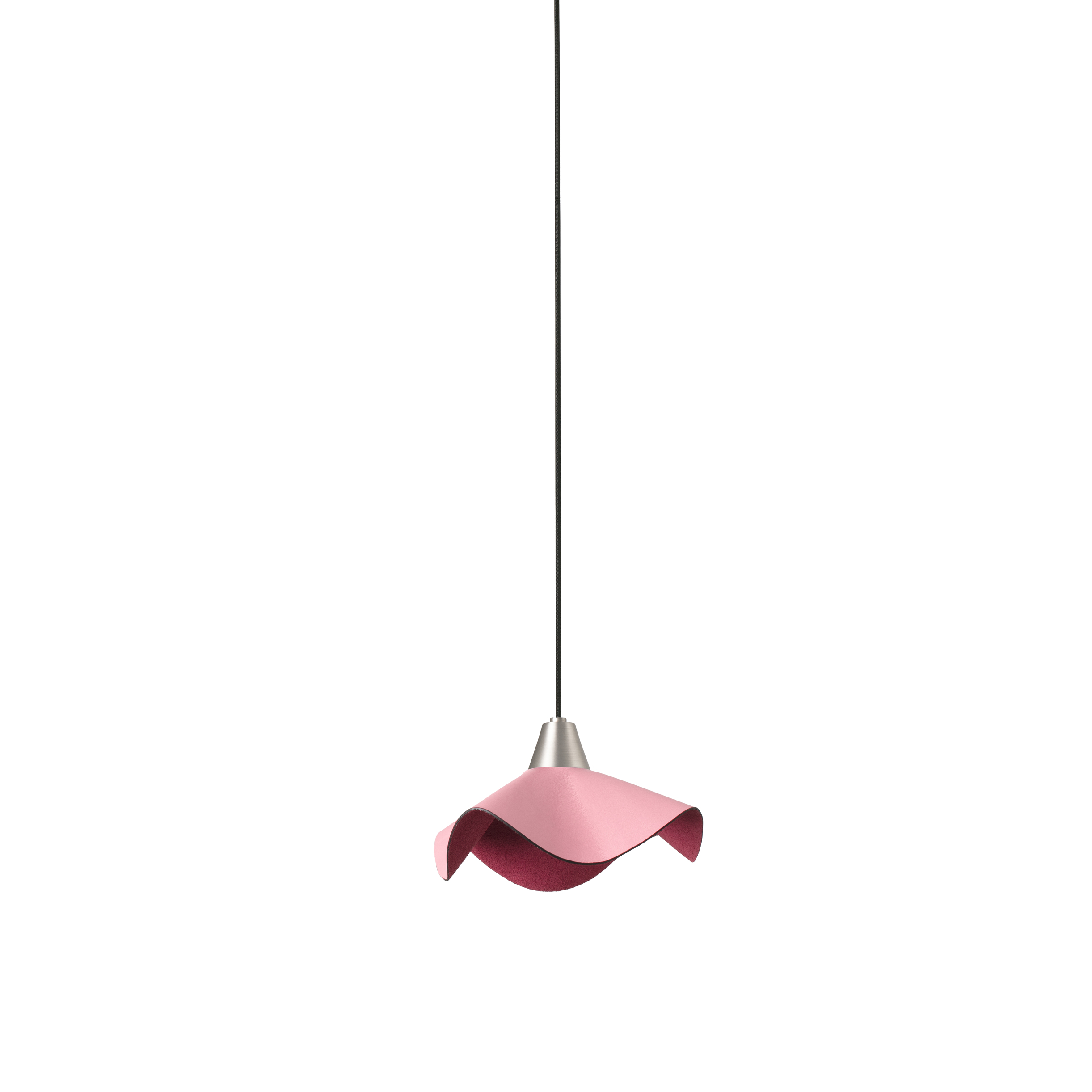 HELGA Suspension LED en cuir rose