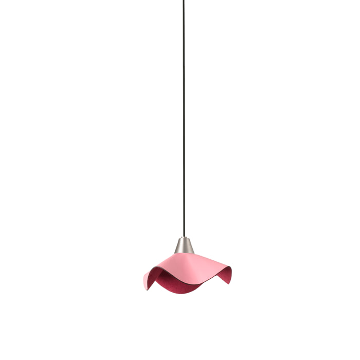 HELGA Suspension LED en cuir rose