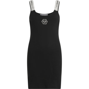 PHILIPP PLEIN Mini Tank Dress Strass Hexagon