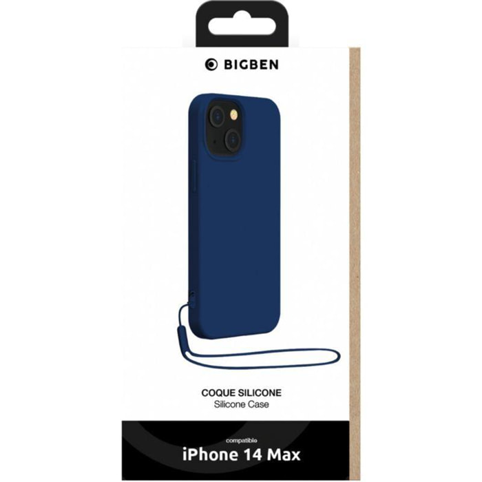 Coque BIGBEN CONNECTED iPhone 14 Plus silicone+Dragonne bleu