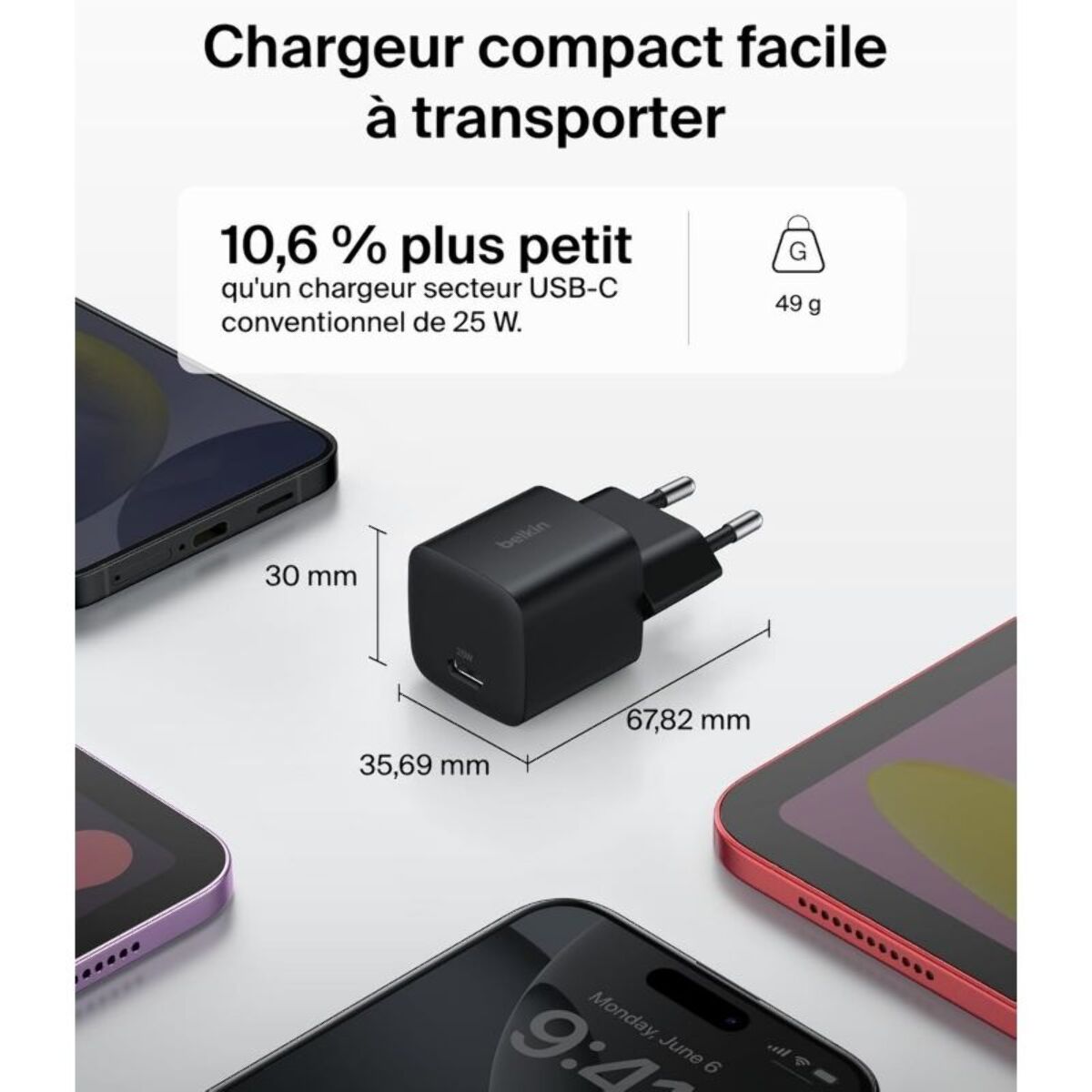 Chargeur BELKIN 25W USB-C Noir