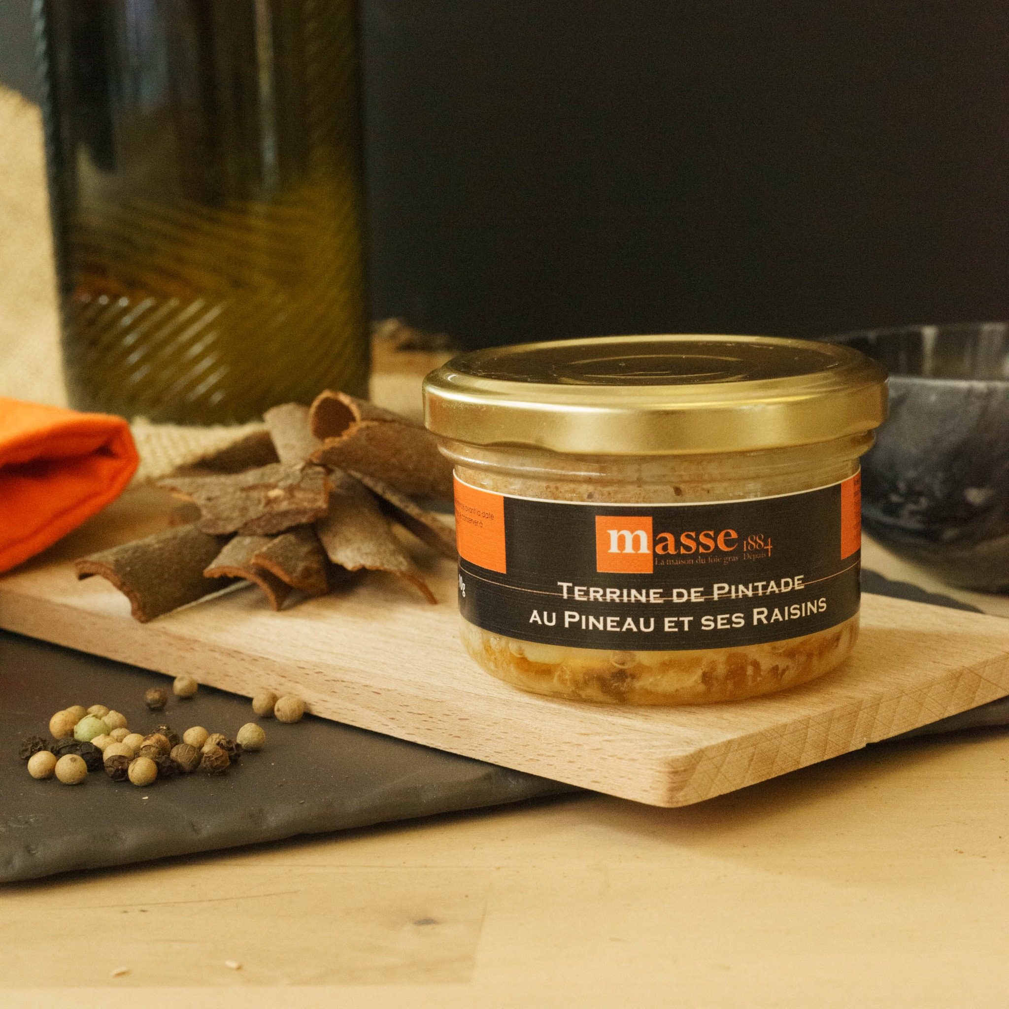 Terrine de pintade pineau et raisins - 90g - France