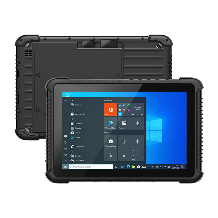 DAM Tablet robusto  WinPad W106 4G. Sistema operativo Windows 10. Schermo da 10,1'' 1280x800px. Intel® HD. 4 GB di RAM + 64 GB. IP65 MIL-STD-810G, rinforzato. GPS. 28x2,2x18,7 cm. Colore nero