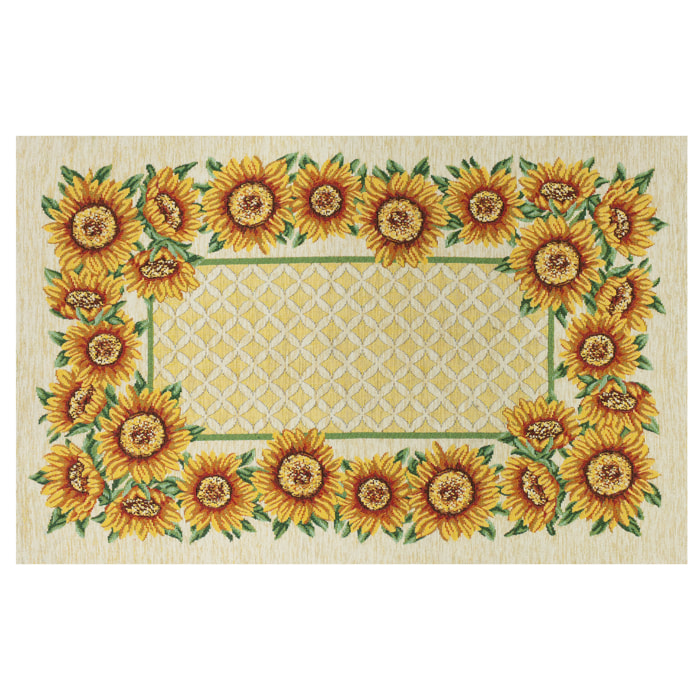 TAPPETO DA CUCINA DIS.GIRASOLI COL.57X190 CM CON ANTISCIVOLO