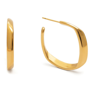 Pendientes Aro Forma Acero Baño Oro