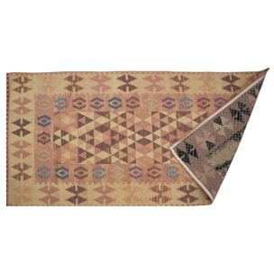 TAPPETO ARREDO KILIM ROSA ANTICO CON FONDO ANTISCIVOLO MADE IN ITALY
