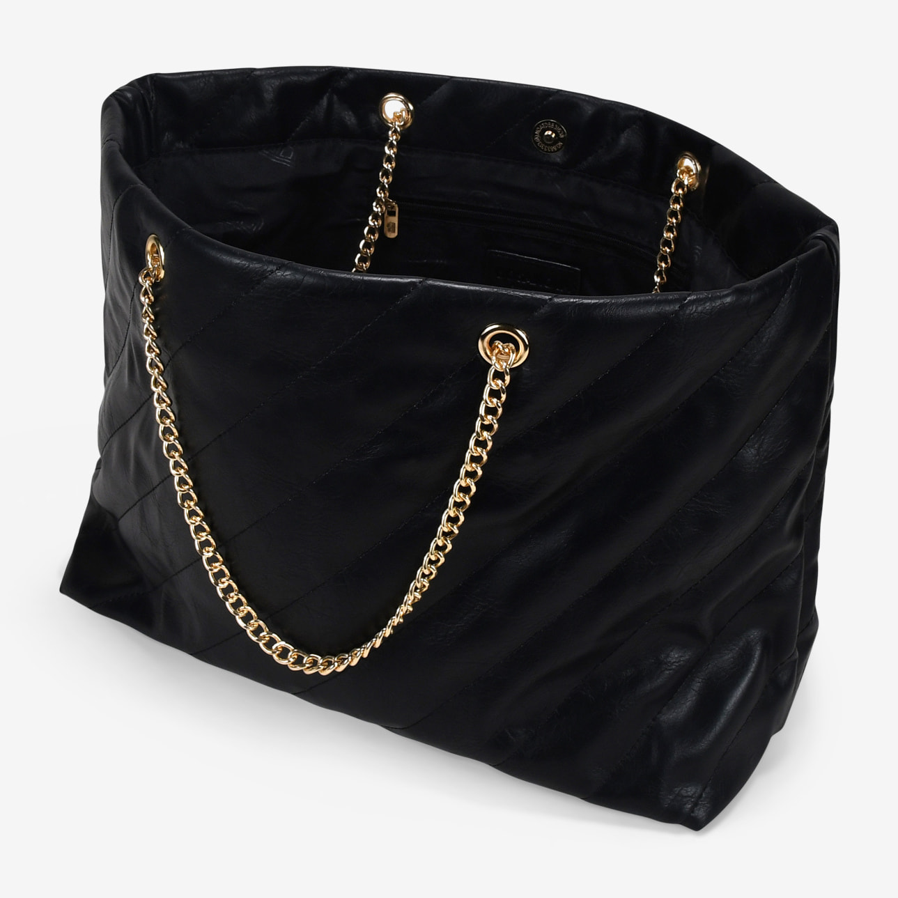 Bolso de hombro negro para portátil con cadena