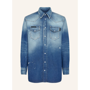 PHILIPP PLEIN Denim Shirt Ls